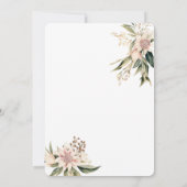 ワインガラスブルガンディーフラワーズブライダルランチョン 招待状 (裏面)