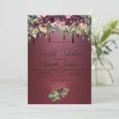 ワインガラスブルゴーニュバラドリップスブライダルシャワー 招待状 (スタンド正面)