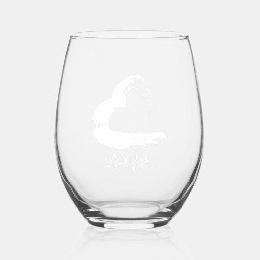 ワインガラスムーンハート ステムなしワイングラス (正面)