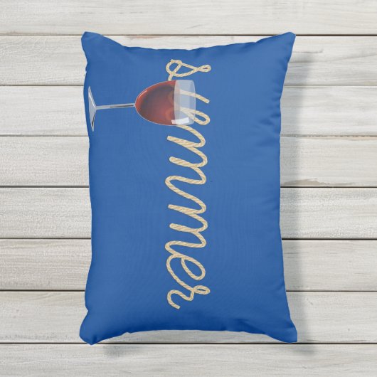 ワインガ航海のラス付きサマーロープ文字 アウトドアクッション (正面(縦))