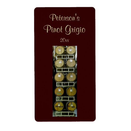 ワインキャスクズホームメイドワインラベル ラベル (正面)