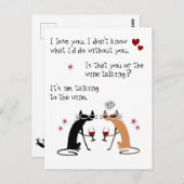 ワインキャットおもしろいと話す ポストカード (正面/裏面)