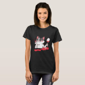 ワインキャットワイングラスボトル Tシャツ (正面フル)