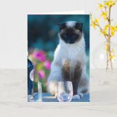 ワインキャット カード (黄色い花)