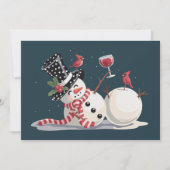 ワインギフトのクリスマス雪だるま 飲酒プレゼント Xmas シーズンカード (正面)