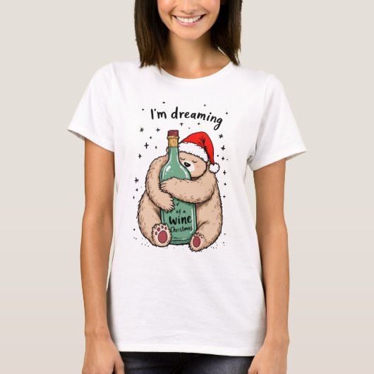 ワインクリスマスに夢を Tシャツ (正面)