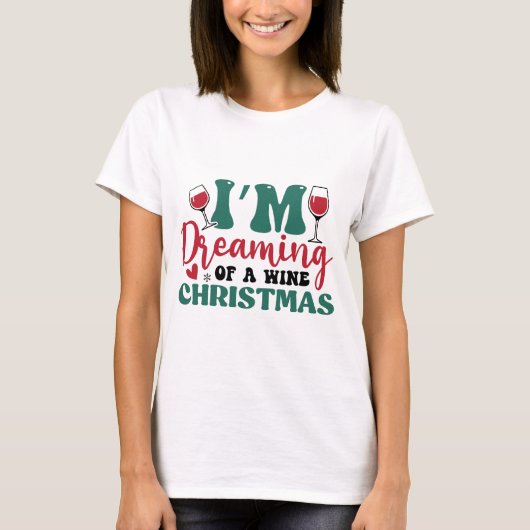 ワインクリスマスに夢中 Tシャツ (正面)