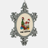 ワインクリスマスの夢 スノーフレークピューターオーナメント (左)