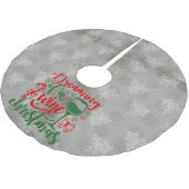 ワインクリスマスの夢 ブラッシュドポリエステルツリースカート (アングル)