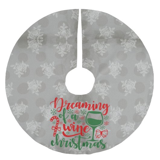 ワインクリスマスの夢 ブラッシュドポリエステルツリースカート (正面)