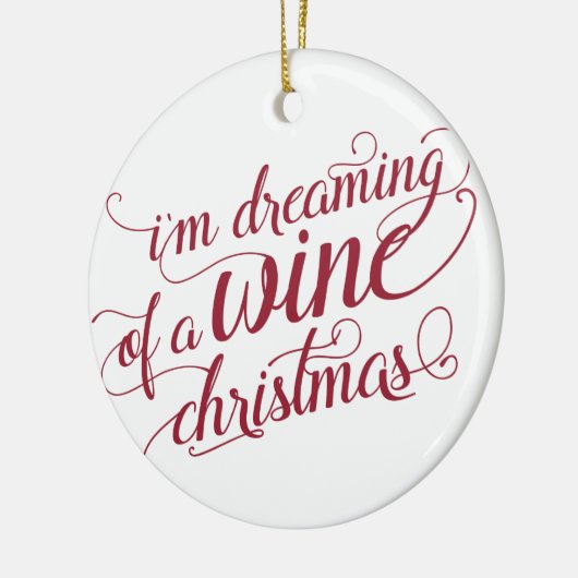 ワインクリスマスの夢 |白と赤 セラミックオーナメント (左)
