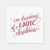 ワインクリスマスの夢 |赤と白のパーティー スタンダードカクテルナプキン (正面)