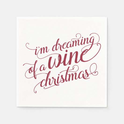ワインクリスマスの夢 |赤と白のパーティー スタンダードカクテルナプキン (正面)