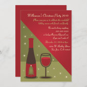 ワインクリスマスパーティの招待状 招待状 (正面/裏面)