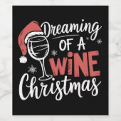 ワインクリスマスパーティーで夢見心地 楽しいお酒を飲む ワインラベル (シングルラベル)