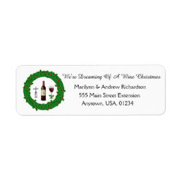 ワインクリスマスホリデーリースの夢 ラベル