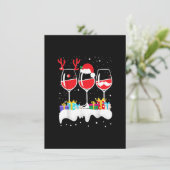 ワインクリスマスライトクリスマスメンズサンタハットトナカイ 招待状 (スタンド正面)