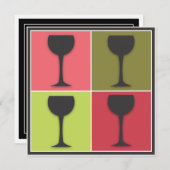 ワイングポップ・アートのラスアートワインテイスティングパーティの招待状 招待状 (正面/裏面)