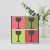 ワイングポップ・アートのラスアートワインテイスティングパーティの招待状 招待状 (スタンド正面)