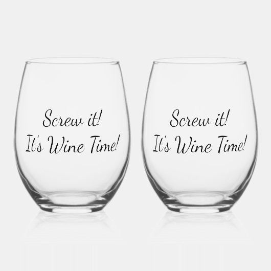 ワイングラスおもしろいワインタイム ステムなしワイングラス (正面)