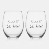 ワイングラスおもしろい ステムなしワイングラス (正面)