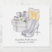 ワイングラスきらめくブリデスシューズブライダルシャワー スパークリングワインラベル (シングルラベル)