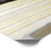 ワイングラスでテーブルの上に猫の「ブラム」 ポスター (角)