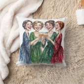 ワイングラスで乾杯する女性の友達たち クッション (ブランケット)