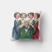 ワイングラスで乾杯する女性の友達たち クッション (正面)