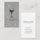 ワイングラスで灰色のテクスチャ 名刺 (正面/裏面)