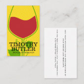 ワイングラスとつる植物ロゴ 名刺 (正面/裏面)