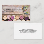 ワイングラスとブドウの水色 | コルクス 名刺 (正面/裏面)