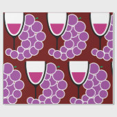 ワイングラスとブドウ ラッピングペーパー (フラット)
