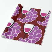 ワイングラスとブドウ ラッピングペーパー (アンロールド)