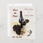 ワイングラスとブドウ 案内ポストカード (正面/裏面)