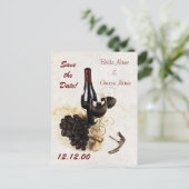 ワイングラスとブドウ 案内ポストカード (スタンド正面)