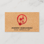ワイングラスとボトル |コルクの背景 名刺 (正面)