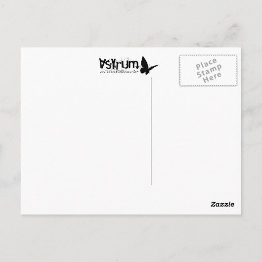 ワイングラスとボトル:ステンドグラス ポストカード (裏面)