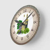 ワイングラスとボトル/ワインの時間 ラウンド壁時計 (傾斜)