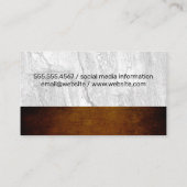 ワイングラスとボトル | 岩の石板とテクスチャ 名刺 (裏面)