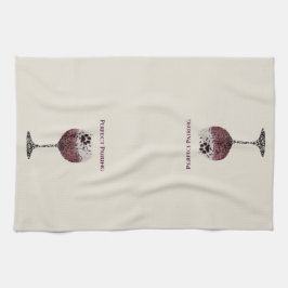 ワイングラスとポーズパーフェクトペアリング キッチンタオル