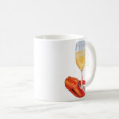 ワイングラスとロブスター爪 コーヒーマグカップ (正面右)