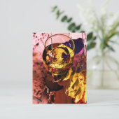 ワイングラスとワインブドウの葉の写真集 ポストカード (スタンド正面)