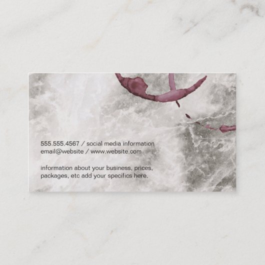 ワイングラスと大理石 名刺 (裏面)