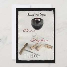 ワイングラスと栓 招待状