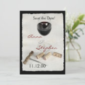 ワイングラスと栓 招待状 (スタンド正面)