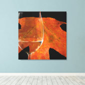 ワイングラスと紅葉 キャンバスプリント (インサイチュ (ウッドフロア))