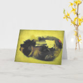 ワイングラスにモルモット カード (黄色い花)