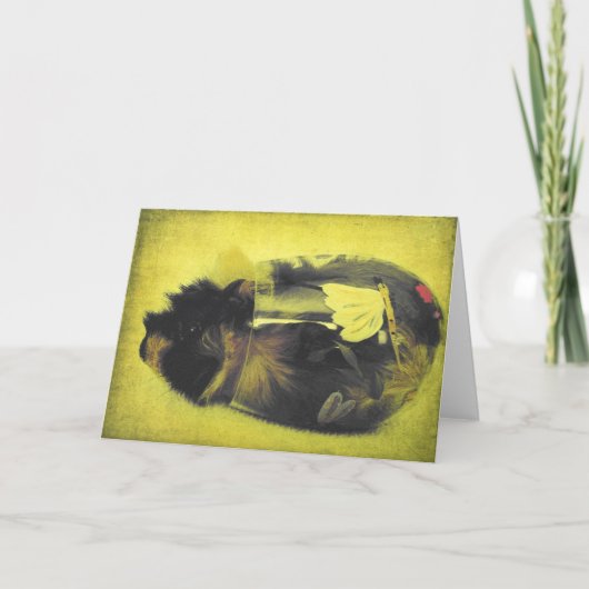 ワイングラスにモルモット カード (正面)