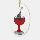 ワイングラスに坐る象の噴霧のワイン セラミックオーナメント (左)